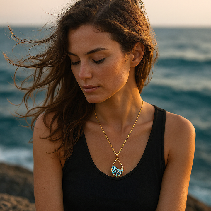 Exclusive Silver Turquoise Charm Necklace