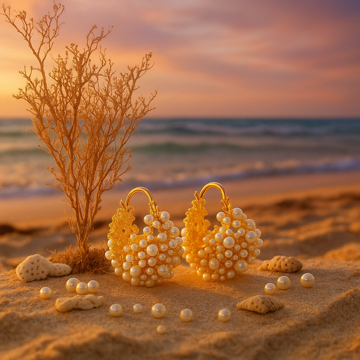 Golden Dawn Pearl Earrings