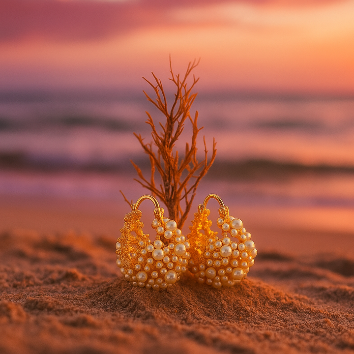 Golden Dawn Pearl Earrings