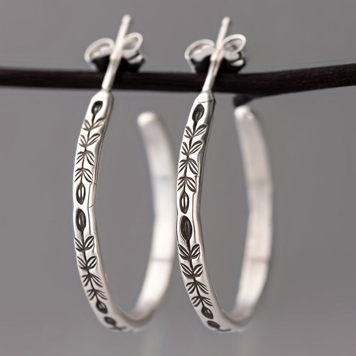Unique Silvery Hoop Earrings