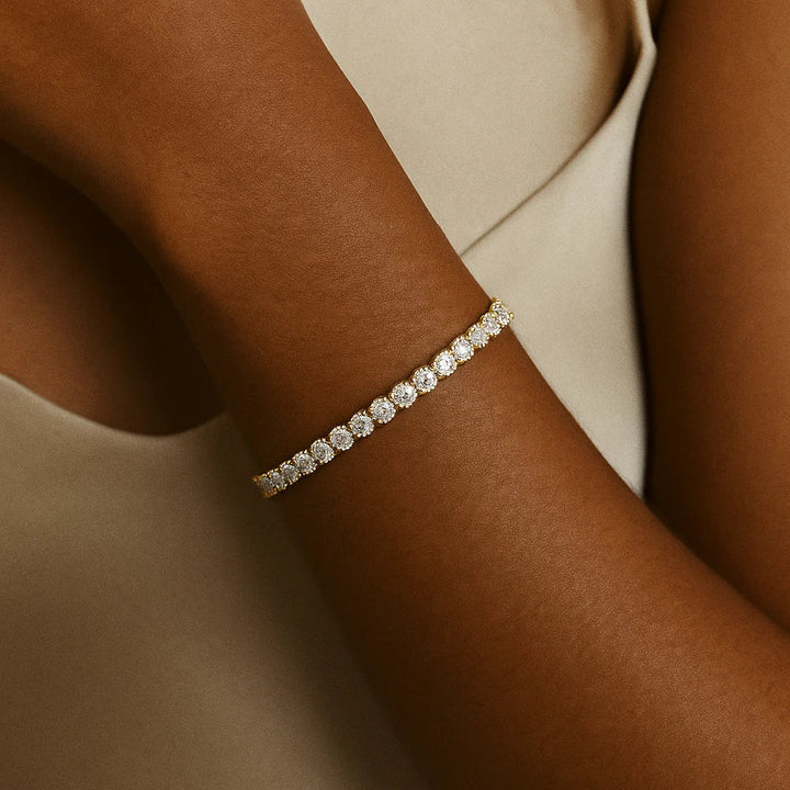 Gold Plated Moissanite Tennis Bracelet