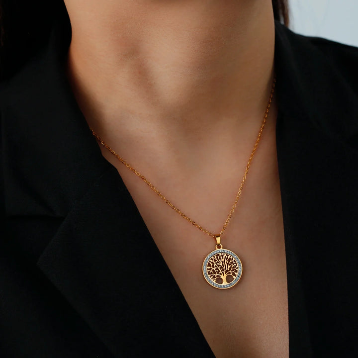 Golden Harmony Tree of Life Necklace