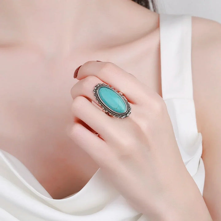 Vintage Sterling Silver Turquoise Statement Ring