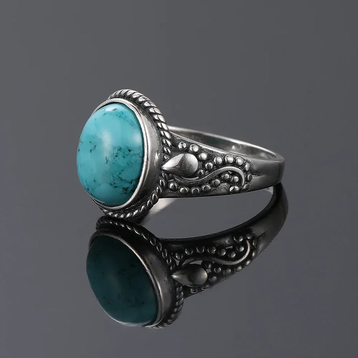 Timeless Silver Oval Turquoise Ring