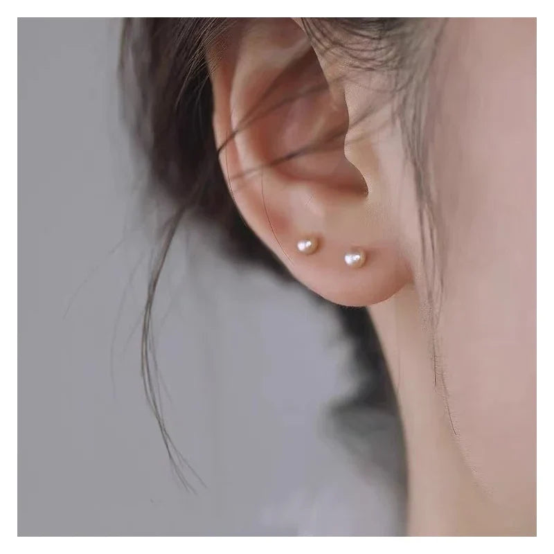 Elegant 14K Gold Freshwater Pearl Stud Earrings