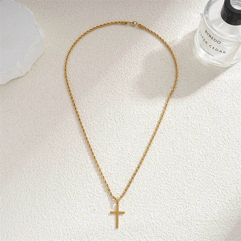 Unisex Gold Cross Necklace