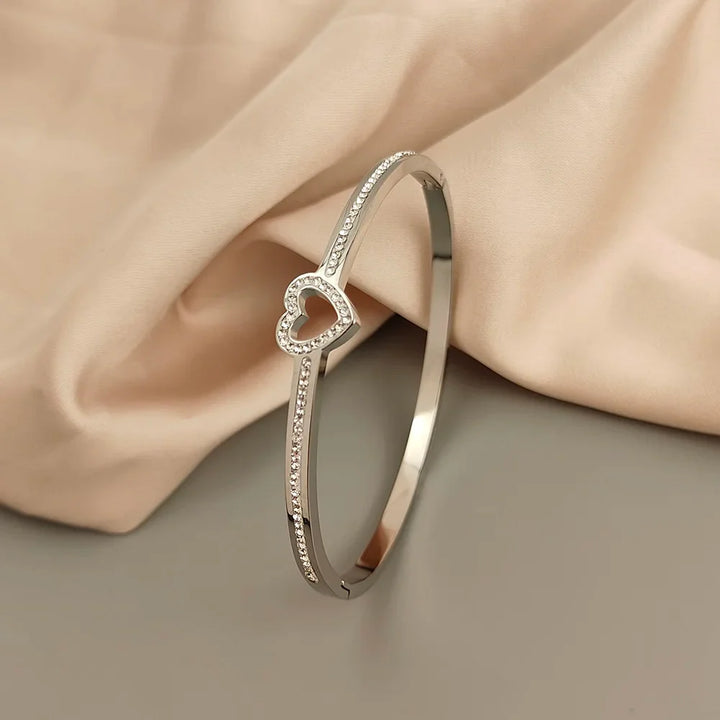 Chic Heart Symbol Charm Bangles