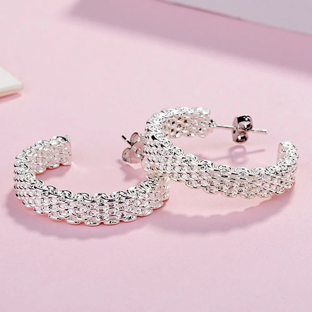 Elegant Sterling Silver Christmas Charm Earrings