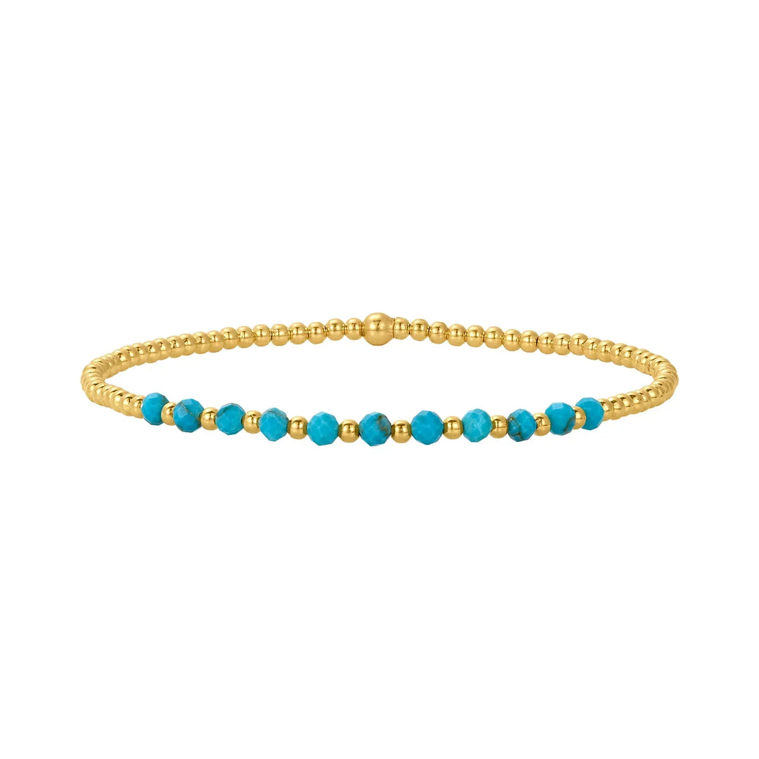 Chic 18K Gold Turquoise Beaded Bracelet