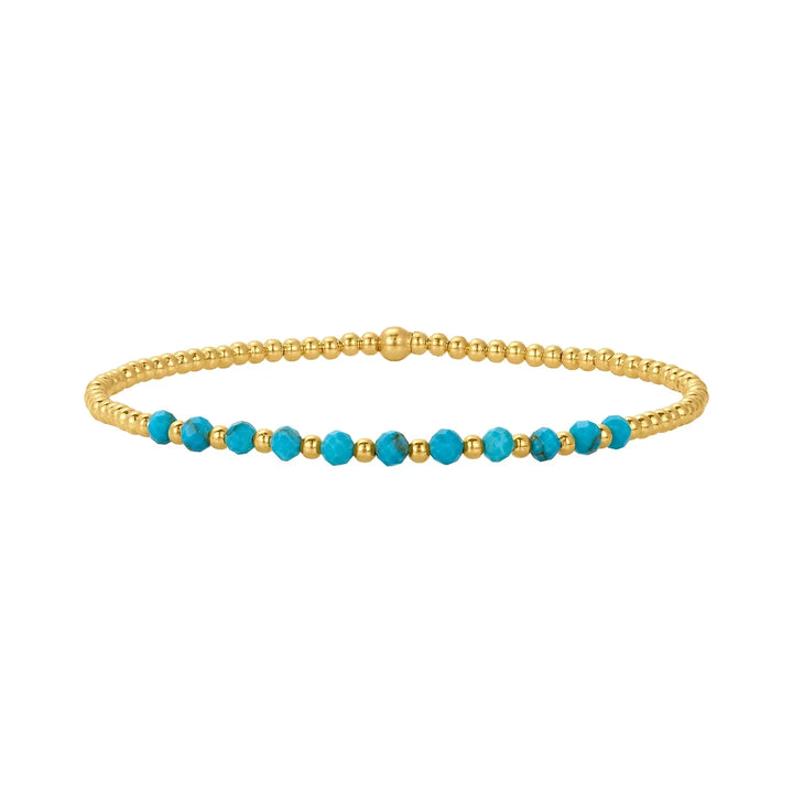 Chic 18K Gold Turquoise Beaded Bracelet
