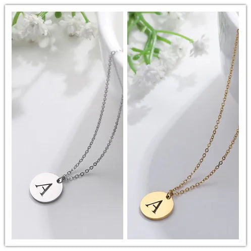 Elegant Gold Letter Pendant Necklace